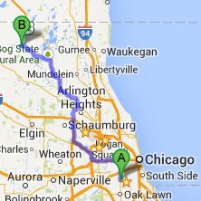 midway airport to wonder lake illinois route