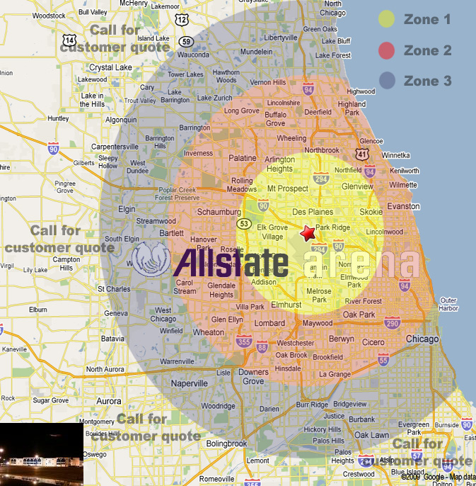 allstate arena limo rates