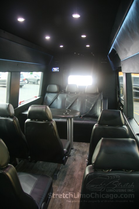 Luxury sprinter interior Back to front inside view. 
