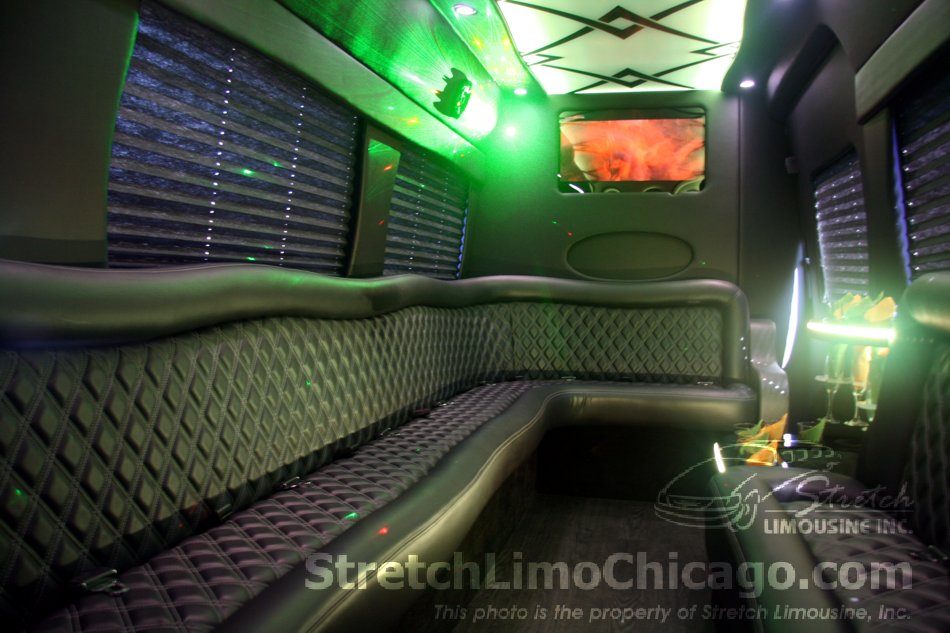 Mercedes Sprinter party bus interior view